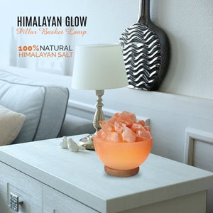 Himalayan Glow Ionic Pink Salt Hand Carved Crystal Bowl Lamp - EK CHIC HOME