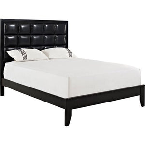 2-Piece Queen Bed and Nightstand Set in Black - EK CHIC HOME