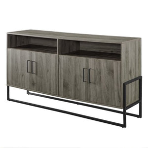 58" 4-Door Modern Farmhouse TV Stand - Slate Grey - EK CHIC HOME