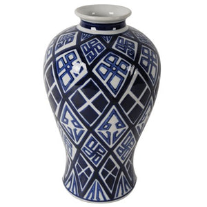 Valora Blue and White Vase - EK CHIC HOME