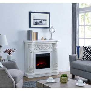 40 inch Electric Fireplace Heater in White - EK CHIC HOME