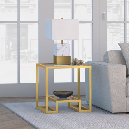 Athena Geometric Glam Side Table in Gold - EK CHIC HOME
