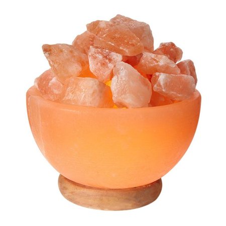 Himalayan Glow Ionic Pink Salt Hand Carved Crystal Bowl Lamp - EK CHIC HOME