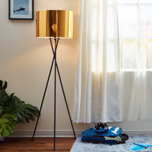 Load image into Gallery viewer, Versanora - Cara 62.2&quot; Tripod Floor Lamp with Gold Shade - EK CHIC HOME