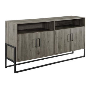 58" 4-Door Modern Farmhouse TV Stand - Slate Grey - EK CHIC HOME