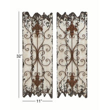 Load image into Gallery viewer, Rustic 32 Inch Wood and Metal  Wall Decor - Set of 2 - EK CHIC HOME