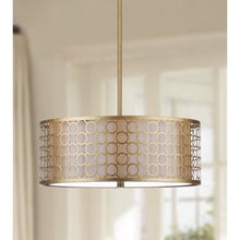 Load image into Gallery viewer, Drum Pendant Light, Antique Gold - EK CHIC HOME