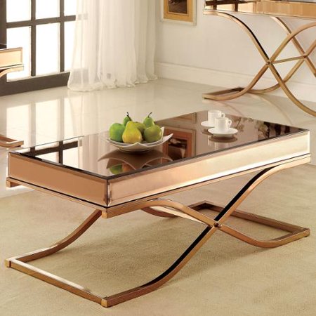 Brass Luxury Copper Metal Coffee Table - EK CHIC HOME