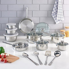 Load image into Gallery viewer, 18-Piece Cookware Set, Stainless Steel - EK CHIC HOME