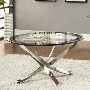 Glass Top Round Coffee Table - EK CHIC HOME