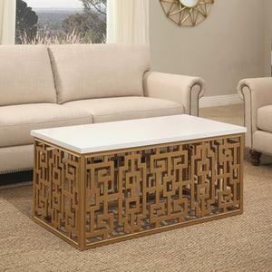 Gold Rectangle Coffee Table - EK CHIC HOME