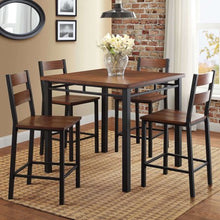 Load image into Gallery viewer, 5-Piece Counter Height Dining Set, Vintage Oak - EK CHIC HOME