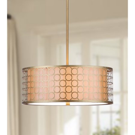 Drum Pendant Light, Antique Gold - EK CHIC HOME