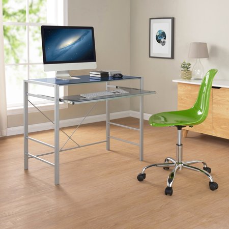 Versatile Modern Glass-Top Desk, Multiple Colors - EK CHIC HOME