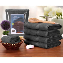 Load image into Gallery viewer, Bath Towels Luxury Cotton Soft Grey 600 GSM 4 Pack Set 27 x 54&quot; - EK CHIC HOME