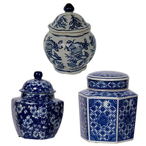 Global Decorative Jars - Set of 3 - EK CHIC HOME