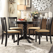 Load image into Gallery viewer, 5-Piece Round Dining Set with 4 Mission Back Chairs - EK CHIC HOME