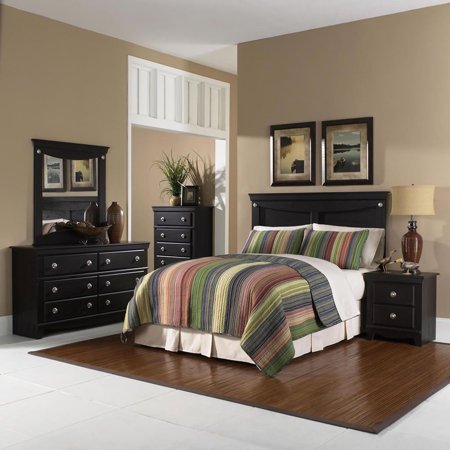 5 Piece Bedroom Suite: Queen Bed Headboard, Dresser, Mirror, Chest, Nightstand - EK CHIC HOME