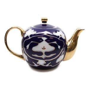 Royalty Porcelain 7-pc Mini Tea Cup Set for 6, Vintage Cobalt Blue Russian - EK CHIC HOME