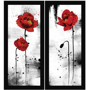 Black and Red  Wall Art, Set of 2 - EK CHIC HOME