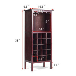 Wine Rack Holder Storage Shelf Display w/ Glass Hanger - EK CHIC HOME