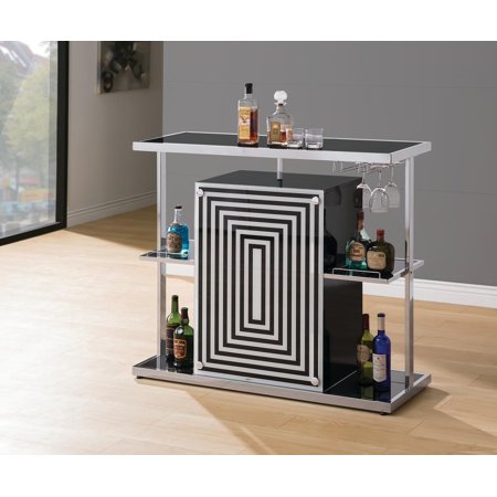 Contemporary Bar Unit, Glossy Black - EK CHIC HOME