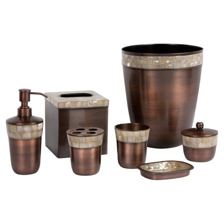 7 Piece Opal Copper Bathroom Accessories Set - EK CHIC HOME