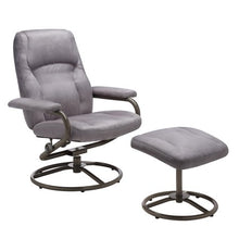 Load image into Gallery viewer, Plush Pillowed Recliner Swivel Chair and Ottoman Set - EK CHIC HOME