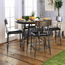 Load image into Gallery viewer, Industrial 5-Piece Counter Height Dining Set, Weathered Gray - EK CHIC HOME