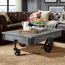 Load image into Gallery viewer, Weston Metal Supports Cocktail Table with Functional Wheels - EK CHIC HOME
