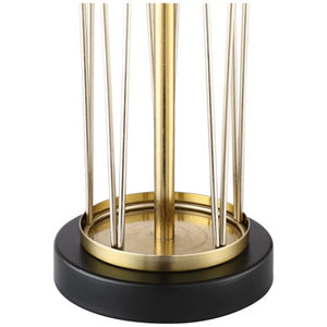 Set of 2 with USB Charging Port Gold Metal Drum Shade - EK CHIC HOME