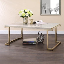 Load image into Gallery viewer, CHIC Coffee Table, Faux Marble and Champagne - EK CHIC HOME