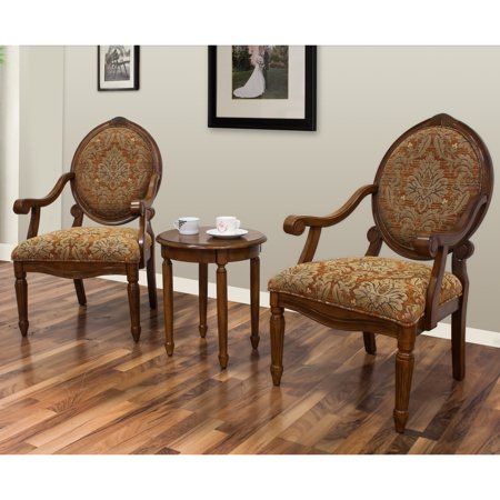 Miranda 3-Piece Traditional Living Room Accent Chair and Table Set - EK CHIC HOME