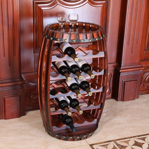 Barrel Shaped 23 Bottle Wine Rack - EK CHIC HOME