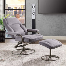 Load image into Gallery viewer, Plush Pillowed Recliner Swivel Chair and Ottoman Set - EK CHIC HOME