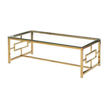 Load image into Gallery viewer, Glass Top with Gold Plated Frame Coffee Table - EK CHIC HOME