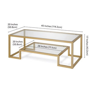 Athena Geometric Glam Coffee Table in Gold - EK CHIC HOME