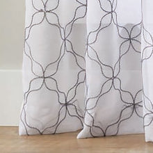 Load image into Gallery viewer, Quatrefoil Embroidery Pole Top Curtain Panel - EK CHIC HOME