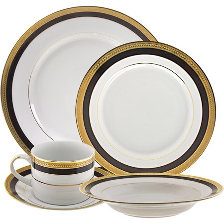 Sahara Black 20-Piece Dinnerware Set - EK CHIC HOME