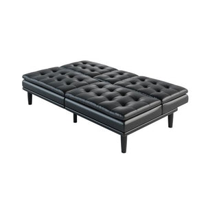 Memory Foam Leather Sofa w/Cupholders - EK CHIC HOME