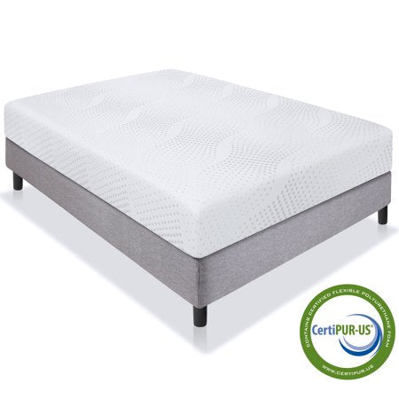10in Queen Size Dual Layered Memory Foam Mattress w/ Open-Cell Cooling - EK CHIC HOME