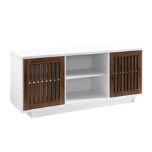 Load image into Gallery viewer, 56&quot; Mid Century Modern Vertical Slat Door TV Stand Storage Console - EK CHIC HOME