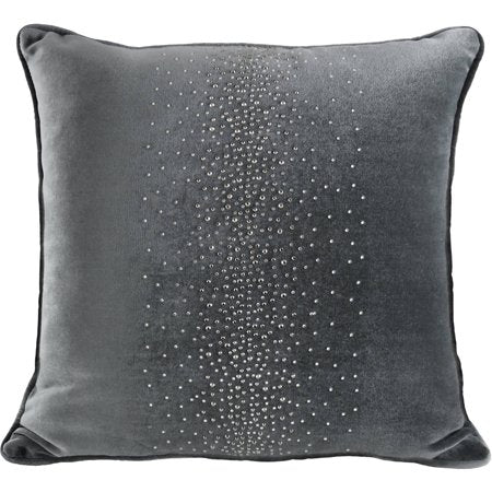 Gray Velvet Crystals Pillow - EK CHIC HOME