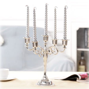 5 Arms Candle Holder, Silver Candle Stick Stand - EK CHIC HOME