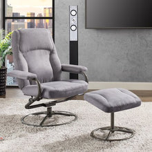 Load image into Gallery viewer, Plush Pillowed Recliner Swivel Chair and Ottoman Set - EK CHIC HOME