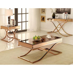 Brass Luxury Copper Metal Coffee Table - EK CHIC HOME