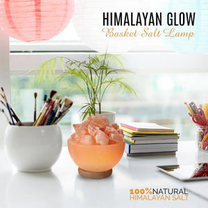 Himalayan Glow Ionic Pink Salt Hand Carved Crystal Bowl Lamp - EK CHIC HOME