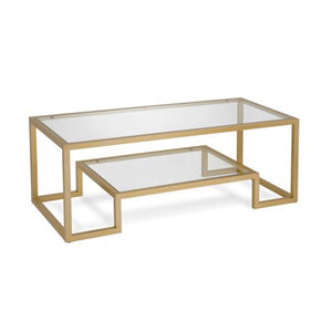 Athena Geometric Glam Coffee Table in Gold - EK CHIC HOME