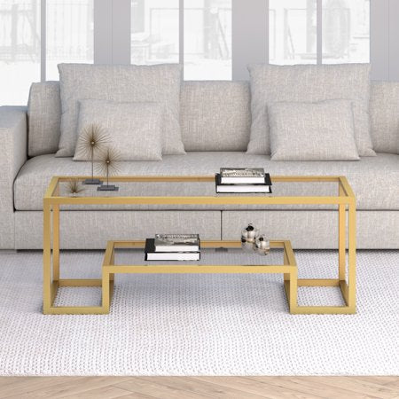 Athena Geometric Glam Coffee Table in Gold - EK CHIC HOME