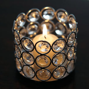 Silver Elegant Votive Tealight Crystal Candle Holder - EK CHIC HOME